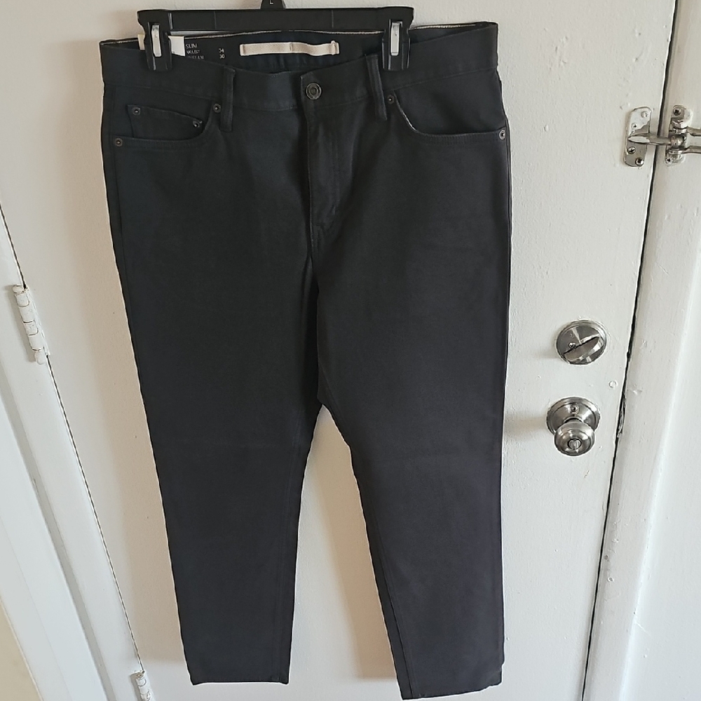 Banana Republic Mens Slim Traveller Pant 34×30 Dark Grey